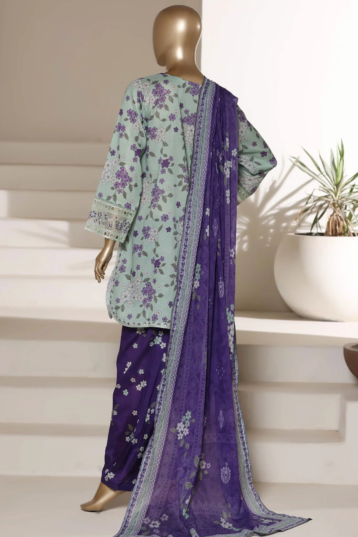 Malika By Sada Bahar Stitched 3 Piece Emb Lawn With Shalwar Suit