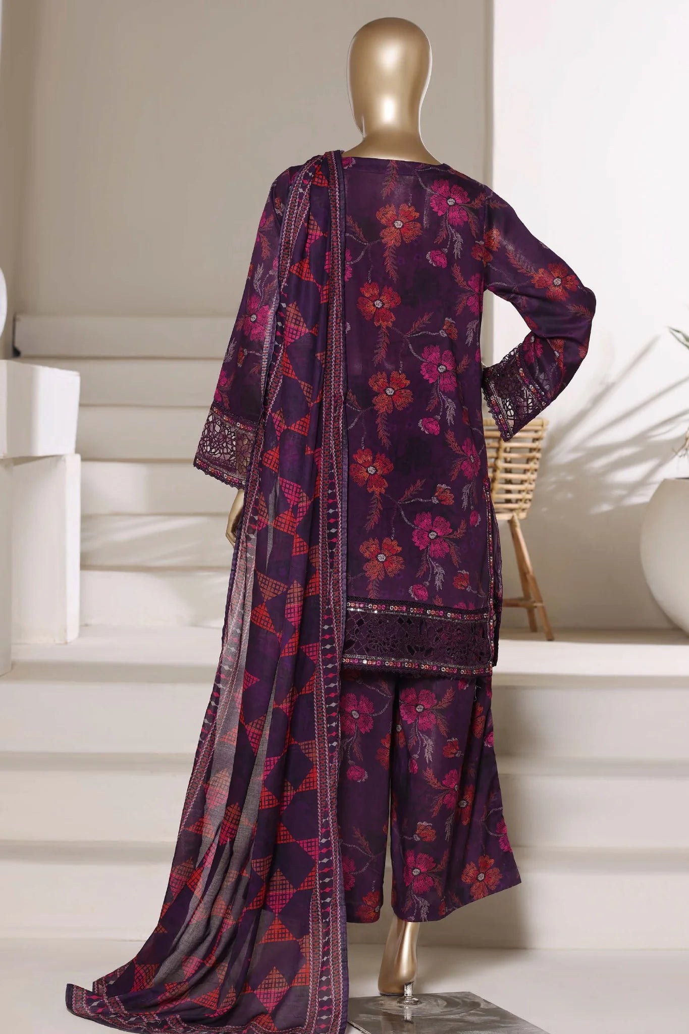 Malika By Sada Bahar Stitched 3 Piece Festive Lawn Vol-01 Suit