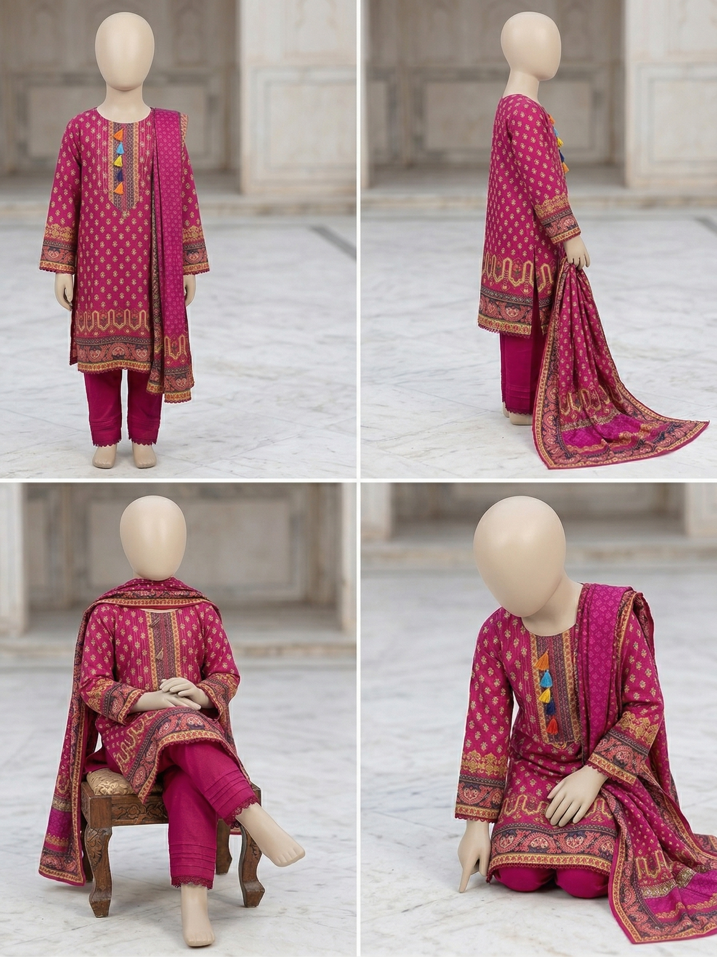 Premium Stitched 3-Piece Printed Lawn mother& daughter Suit
