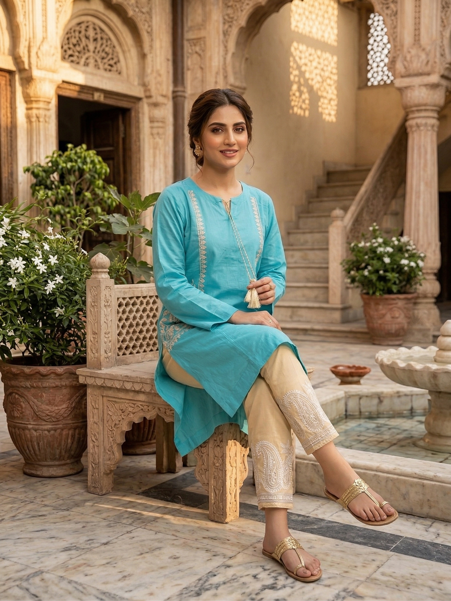 Festive Embroidered 2-Piece Lawn Suit