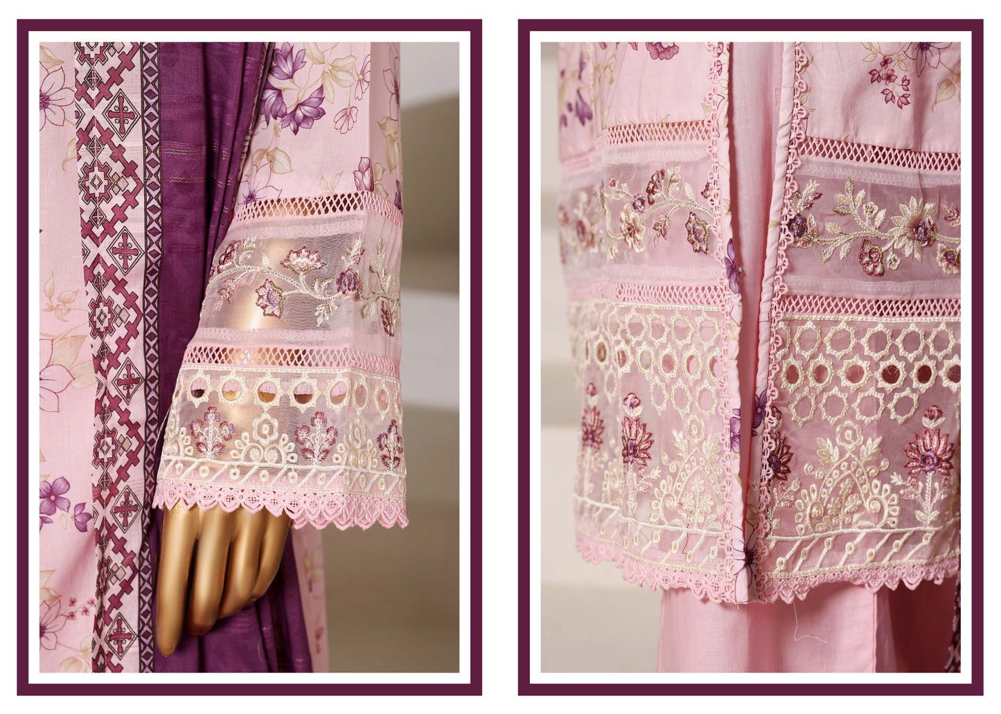 Fusion By Sada Bahar Stitched 3 Piece Chikankari With Laser Cutwork