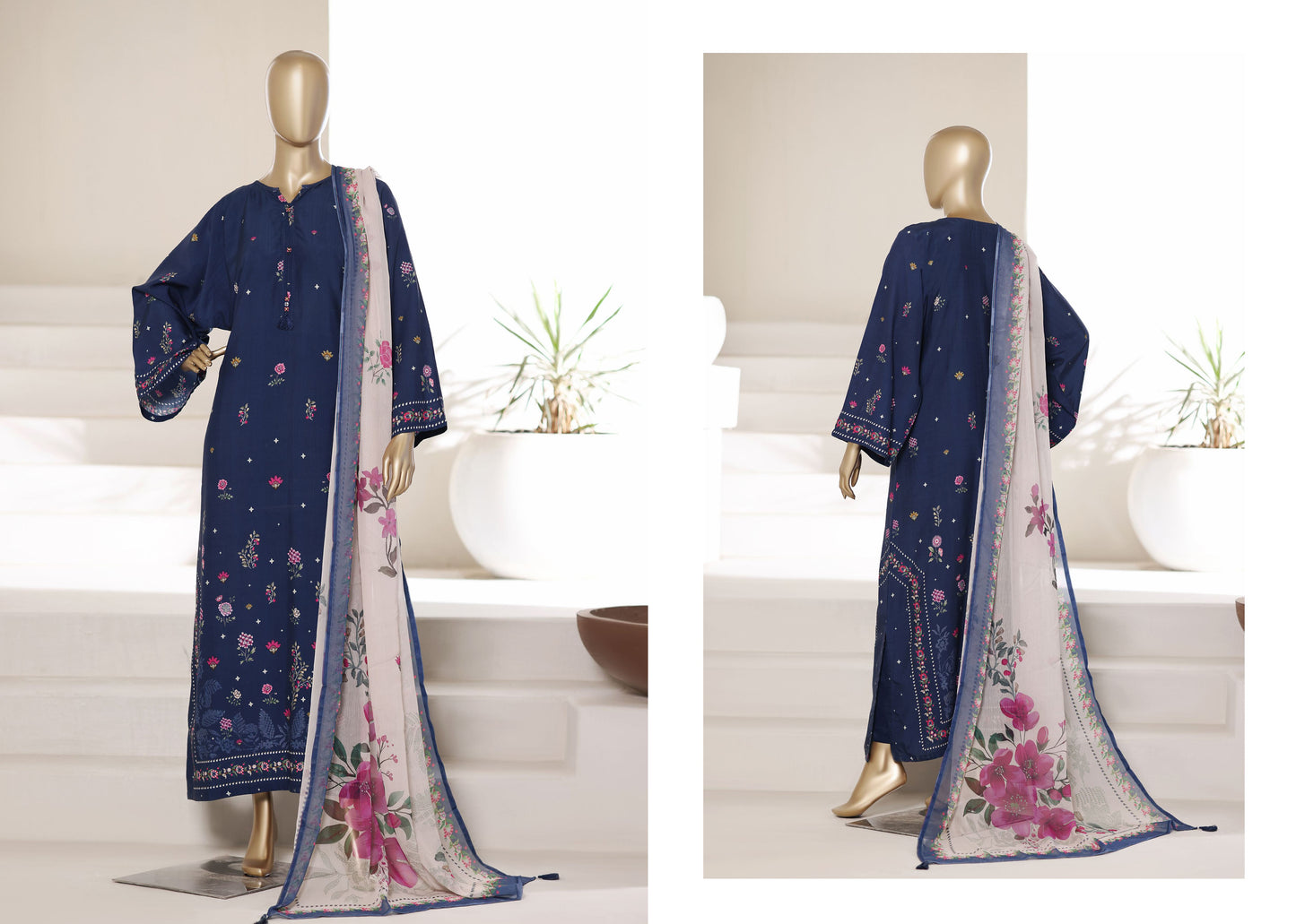 Embroidered Kaftan 3-Piece Suit - Sadabahar Coll'26