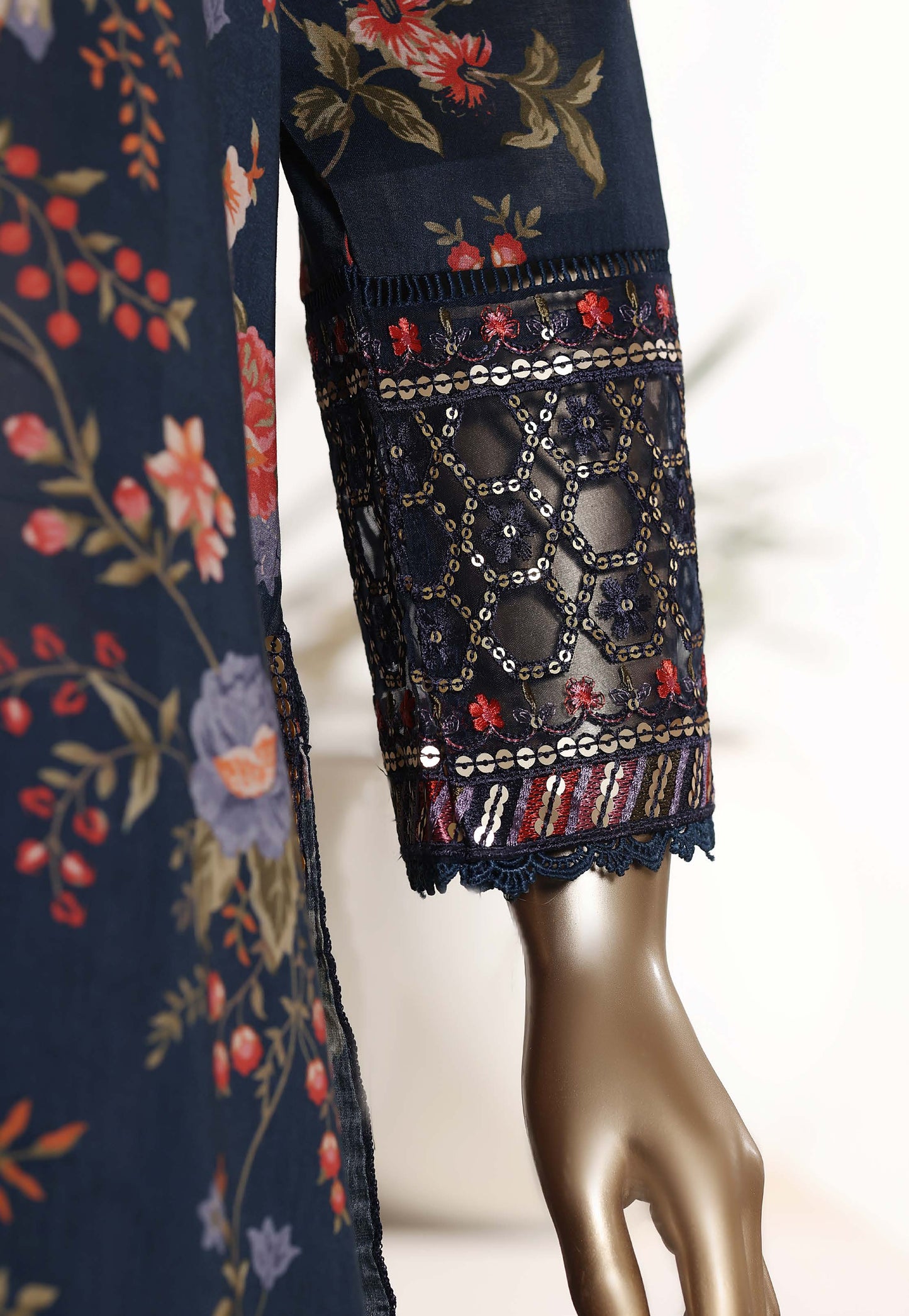 Malika By Sada Bahar Stitched 3 Piece Emb Lawn With Shalwar Suit