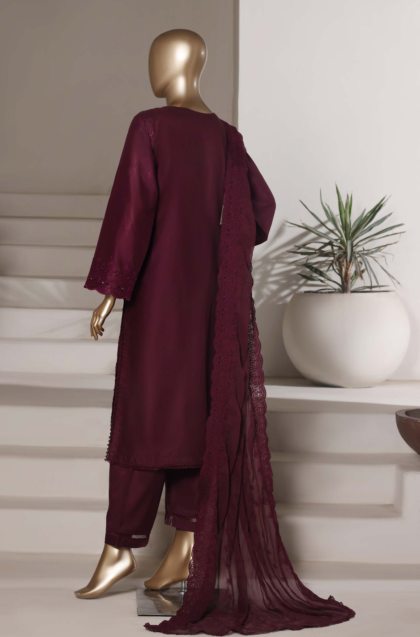 Sadabahar 3D Laser Work Chikankari Stitched 3 Piece Suit Festive Collection