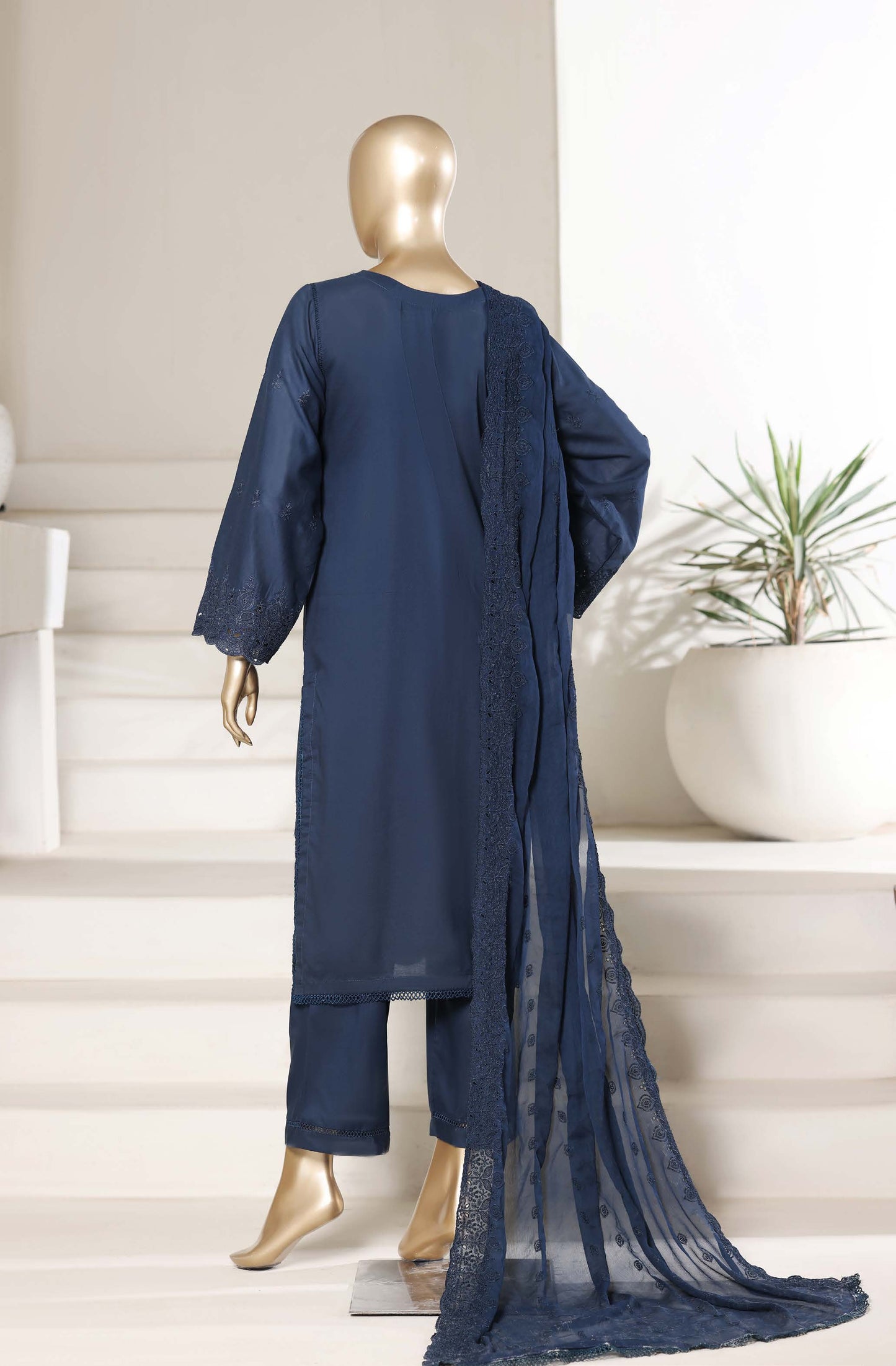 Sadabahar 3D Laser Work Chikankari Stitched 3 Piece Suit Festive Collection