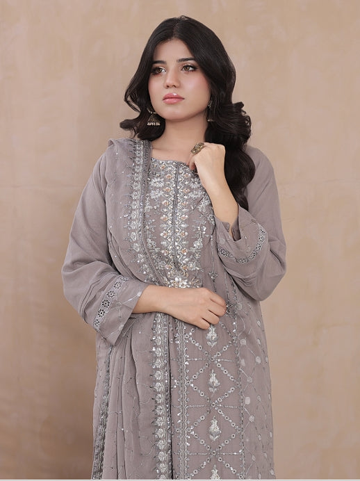 Sadabahar 3-Piece Festive Suit - Luxury Embroidered Sophistication