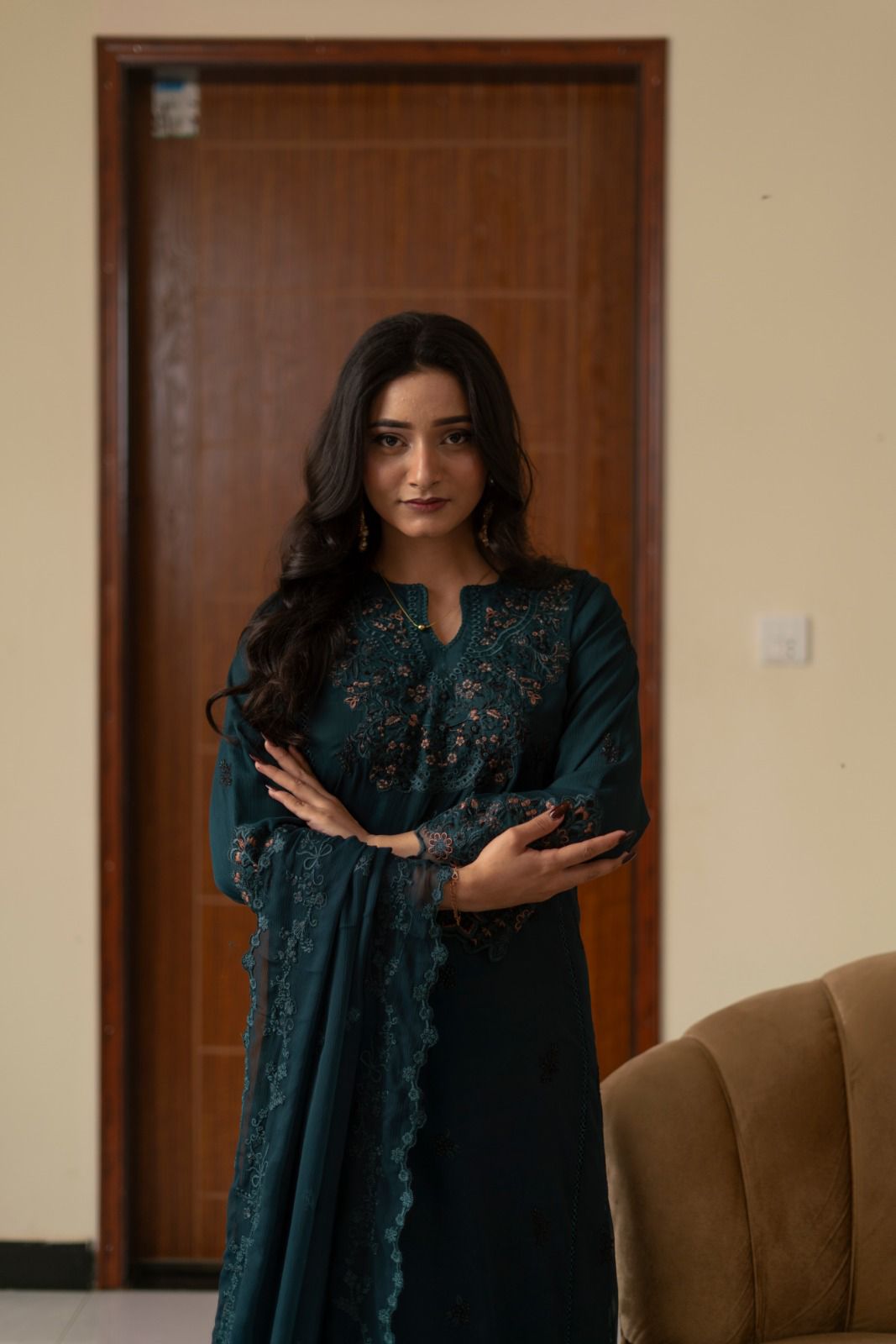 CHIFFON 3 PIECE COLLECTION ROWSILK PLAZO