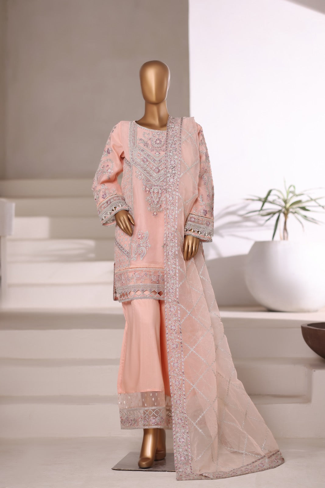 MAHPARA LUXURY EMB ORGANZA FORMAL 3PEC