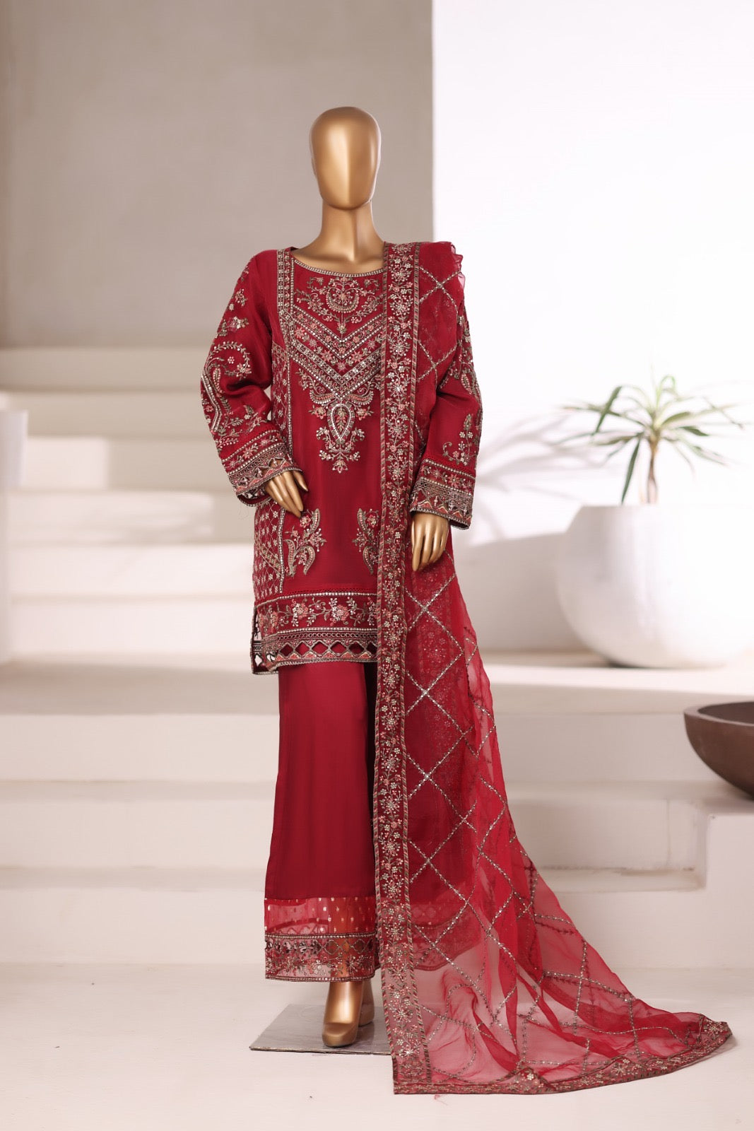 MAHPARA LUXURY EMB ORGANZA FORMAL 3PC