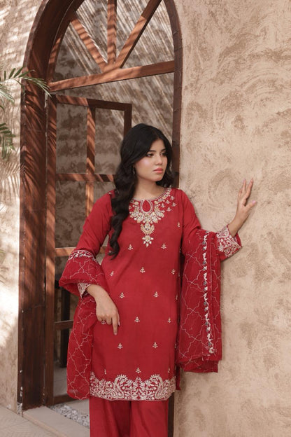 FATIMA NEHAL PREMIUM SHEESHA SILK EMBROIDERED 3 PEICE SUIT