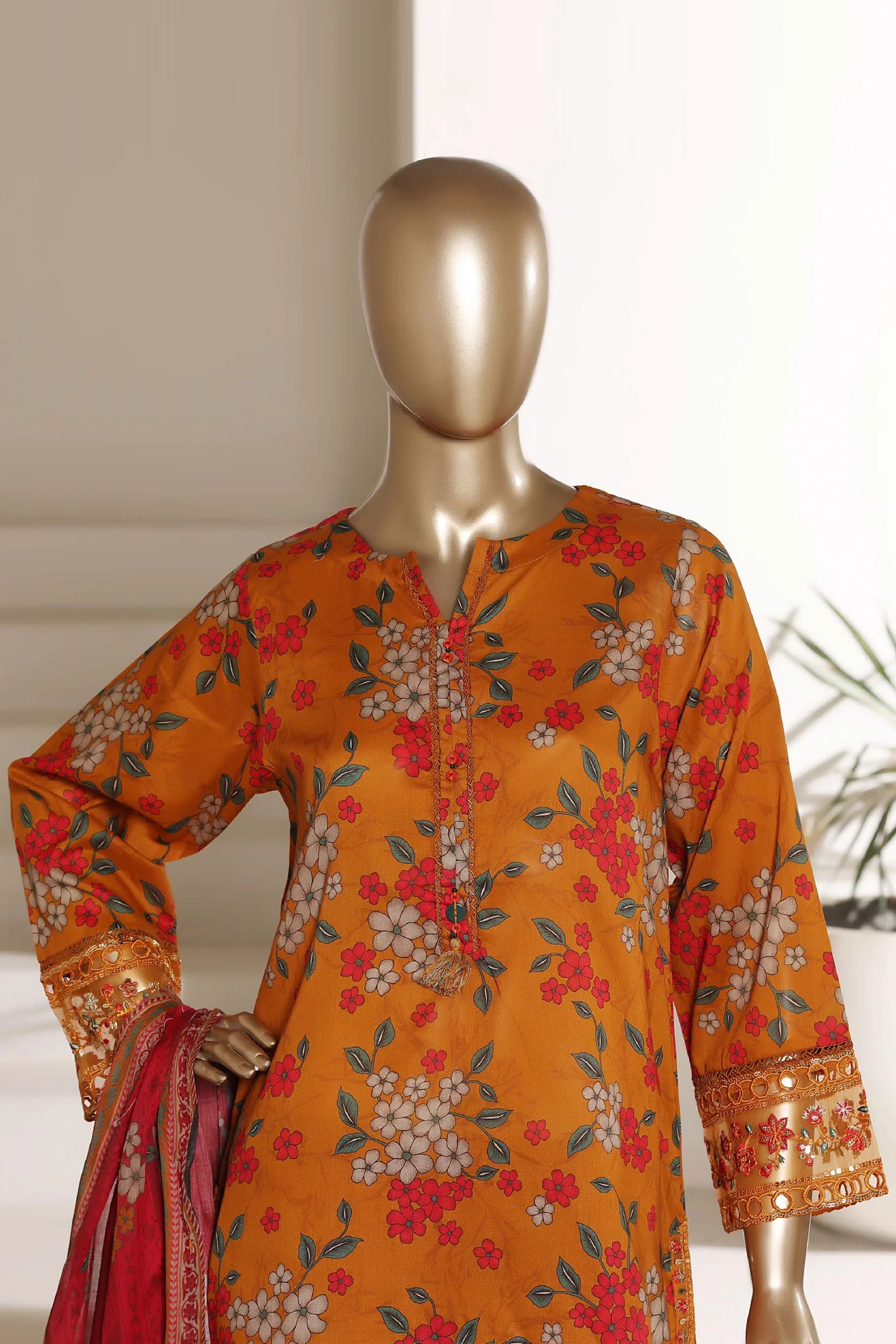 Malika By Sada Bahar Stitched 3 Piece Emb Lawn With Shalwar Suit