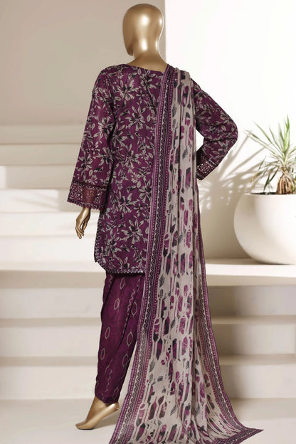Malika By Sada Bahar Stitched 3 Piece Emb Lawn With Shalwar Suit