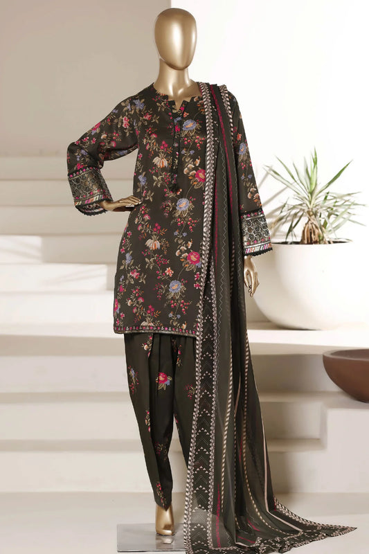 Malika By Sada Bahar Stitched 3 Piece Emb Lawn With Shalwar Suit