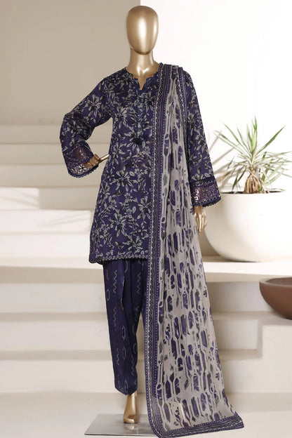Malika By Sada Bahar Stitched 3 Piece Emb Lawn With Shalwar Suit
