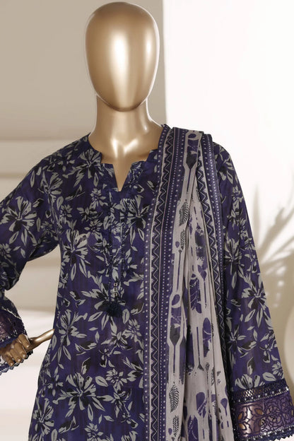 Malika By Sada Bahar Stitched 3 Piece Emb Lawn With Shalwar Suit