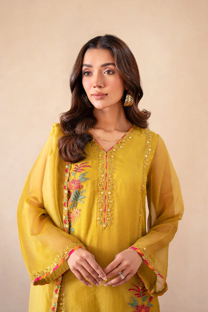 3-PC EMBROIDERED COTTON NET SUIT CMA-4-S03