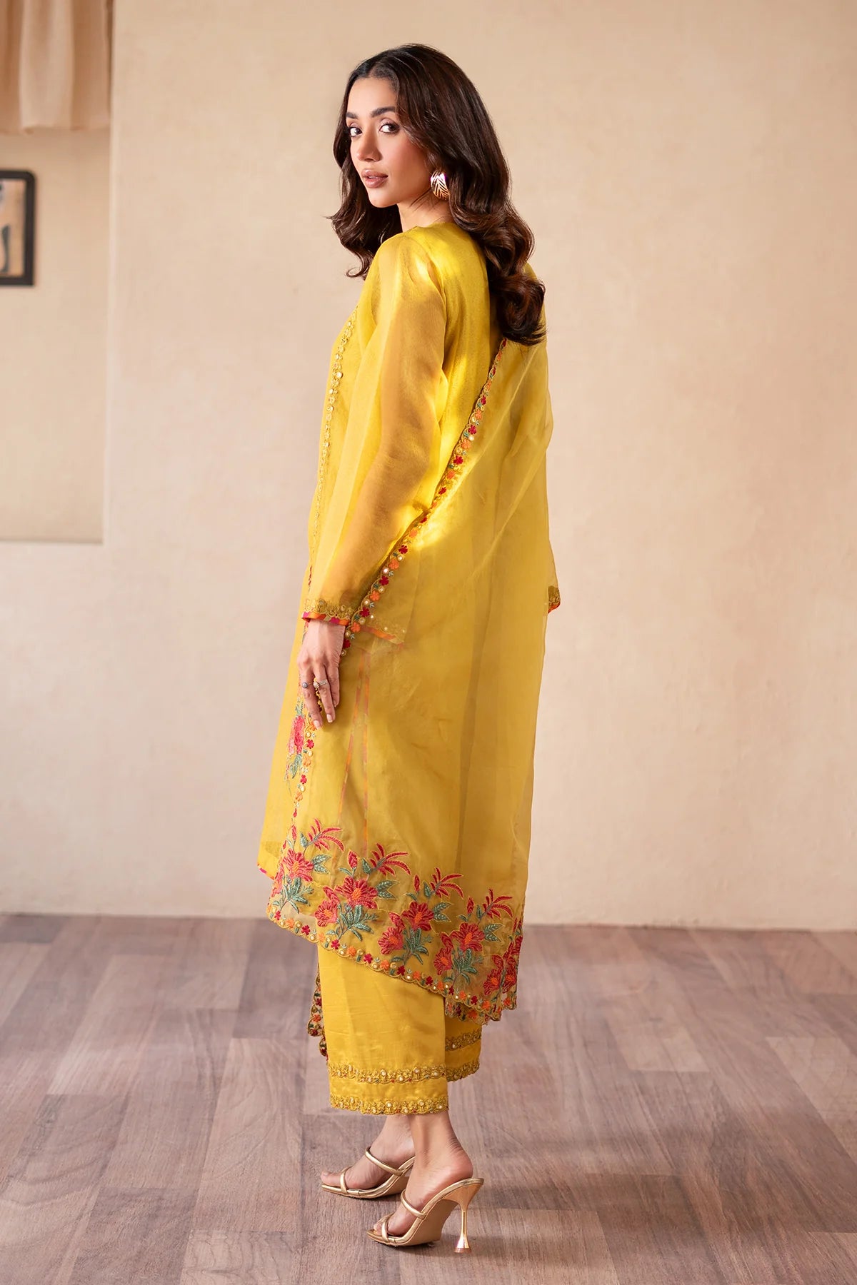 3-PC EMBROIDERED COTTON NET SUIT CMA-4-S03