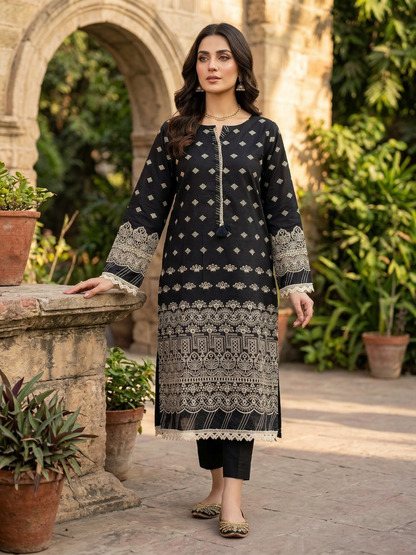 sadabahar Midnight Bloom Embroidered cotton shirt