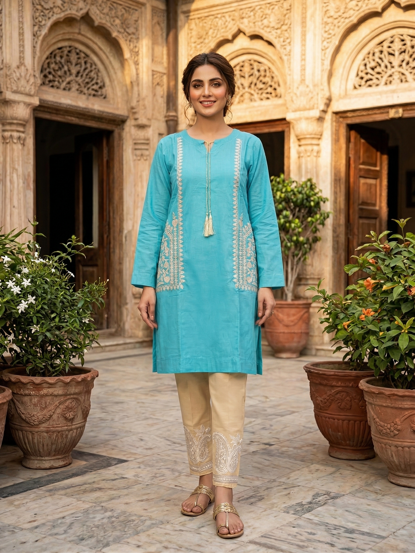 Festive Embroidered 2-Piece Lawn Suit