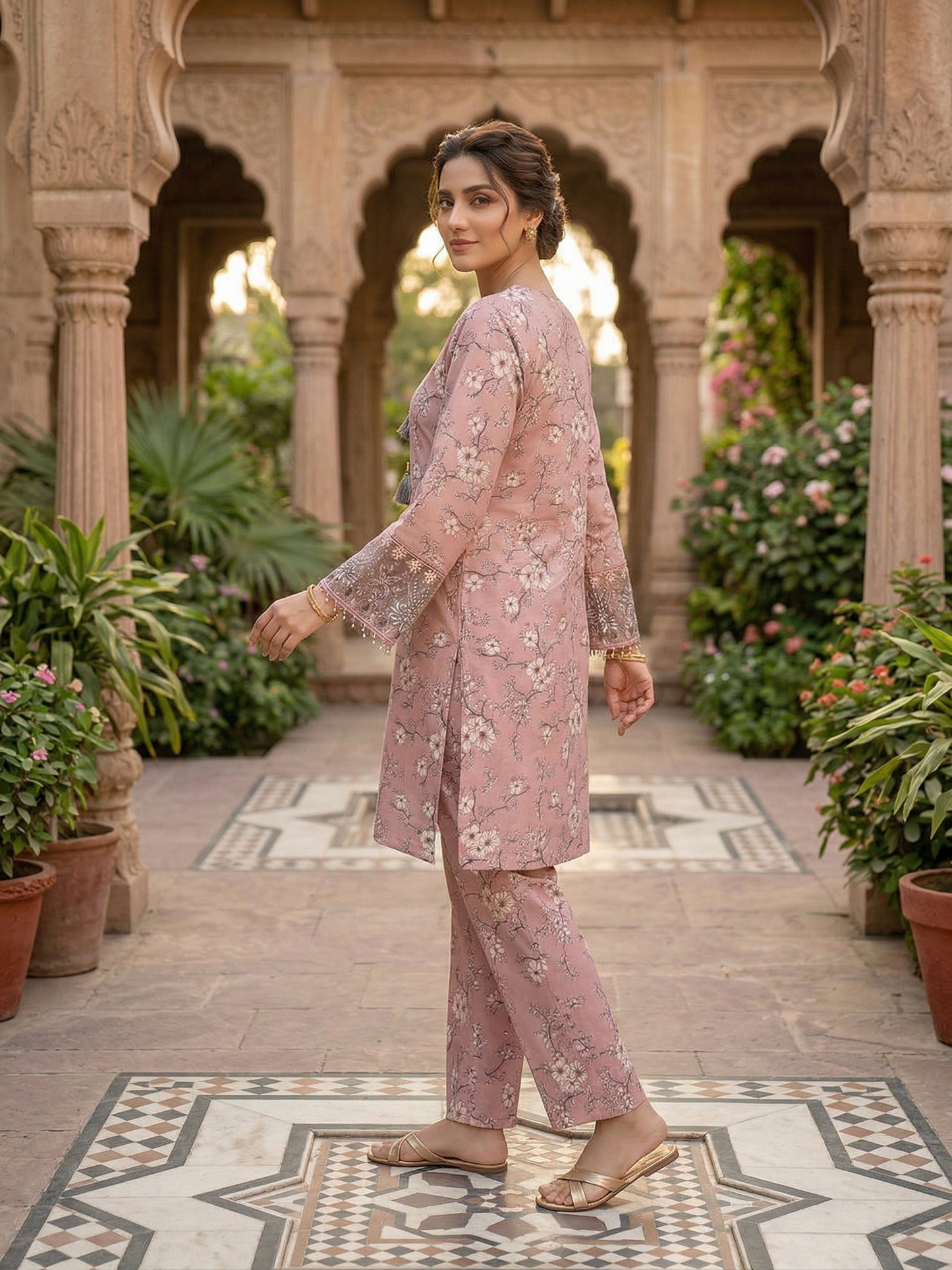 Esra Fashion Pret Casual Viscose 2 Piece Suit HDW-23-07
