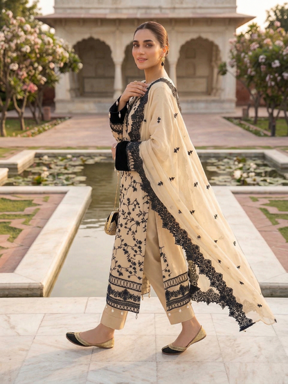 CHICK BY MI CREATION Cream Noir Chiffon Elegance