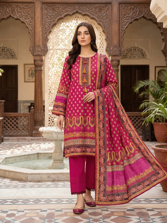 Premium Stitched 3-Piece Printed Lawn mother& daughter Suit