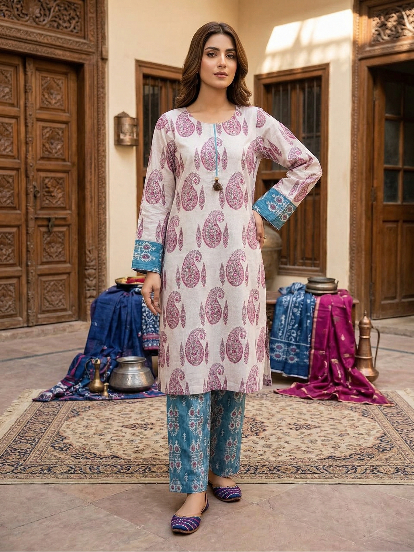 Lavender Paisley Heritage – Stitched 2-Piece Printed Lawn Suit