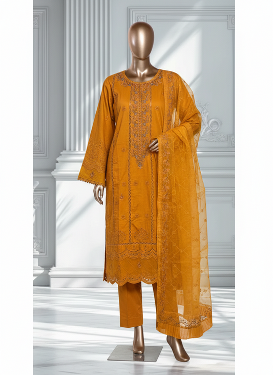 BIN SAEED Exclusive 3-Piece Festive Suit - Luxury Embroidered Elegance