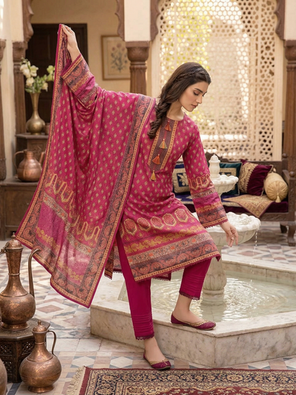 Premium Stitched 3-Piece Printed Lawn mother& daughter Suit