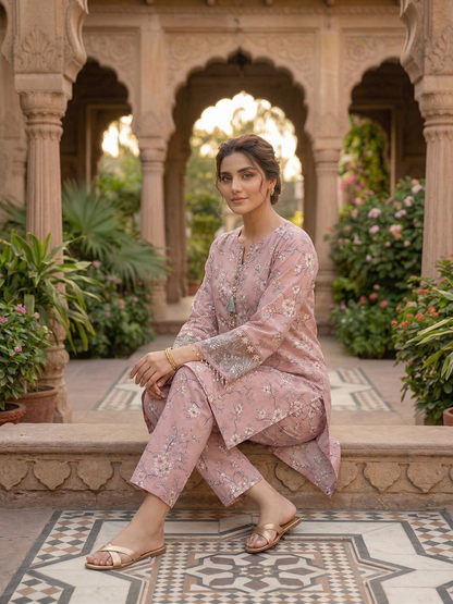 Esra Fashion Pret Casual Viscose 2 Piece Suit HDW-23-07