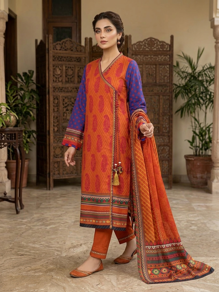 Sadabahar Paisley Bliss – Stitched 3-Piece Printed Lawn Suit