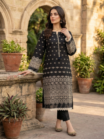 sadabahar Midnight Bloom Embroidered cotton shirt