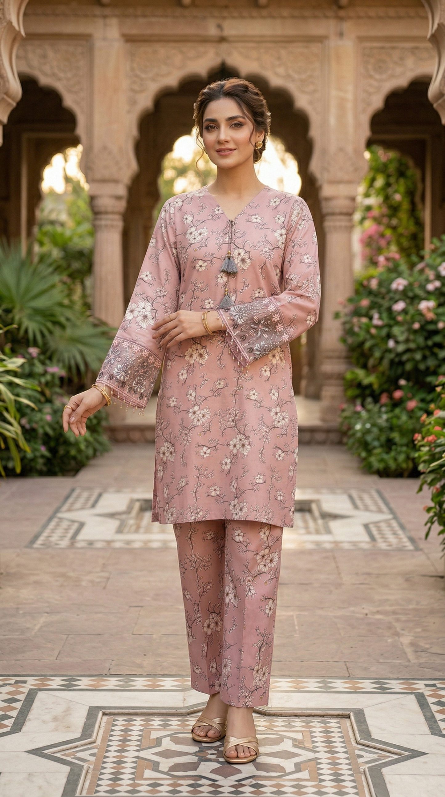 Esra Fashion Pret Casual Viscose 2 Piece Suit HDW-23-07