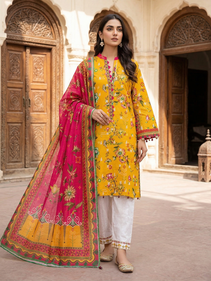 Batik Summer Bloom - Stitched 3-Piece Printed Suit