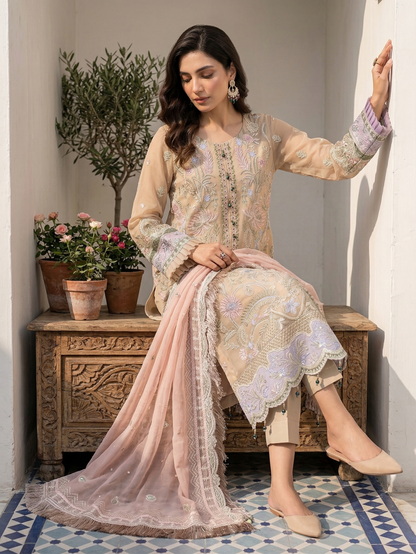 Sadabahar Festive 2-Piece Embroidered Chiffon Suit