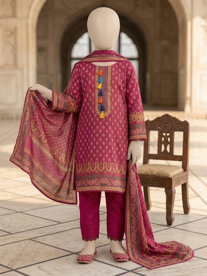 Premium Stitched 3-Piece Printed Lawn mother& daughter Suit