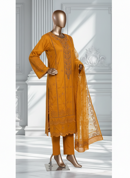 BIN SAEED Exclusive 3-Piece Festive Suit - Luxury Embroidered Elegance
