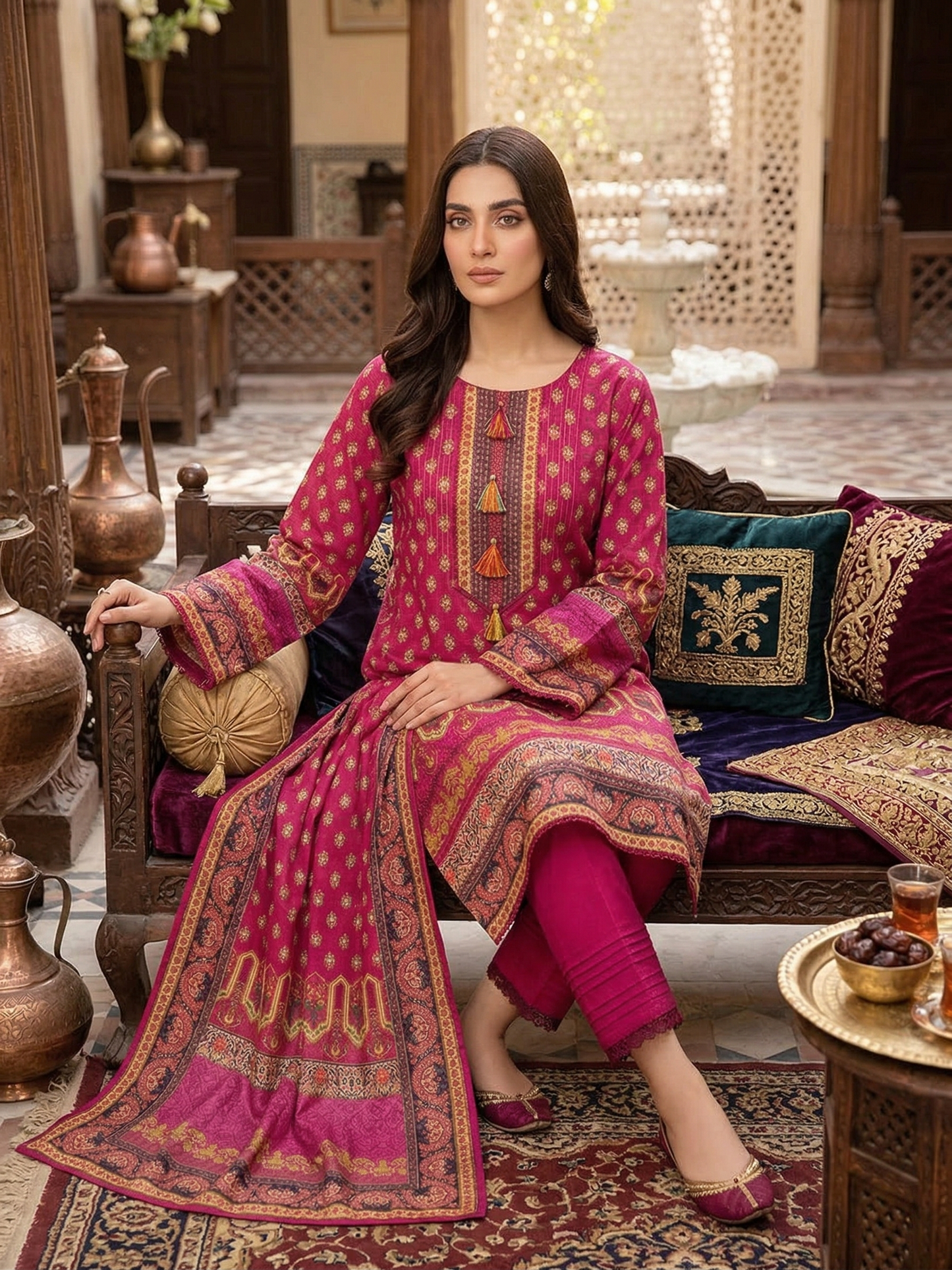 Premium Stitched 3-Piece Printed Lawn mother& daughter Suit