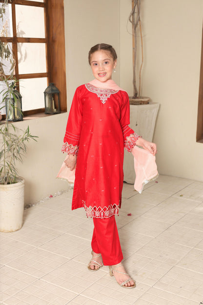 SHANZEY Nat Khat Guriya Embroidered 3piece Cotton suit
