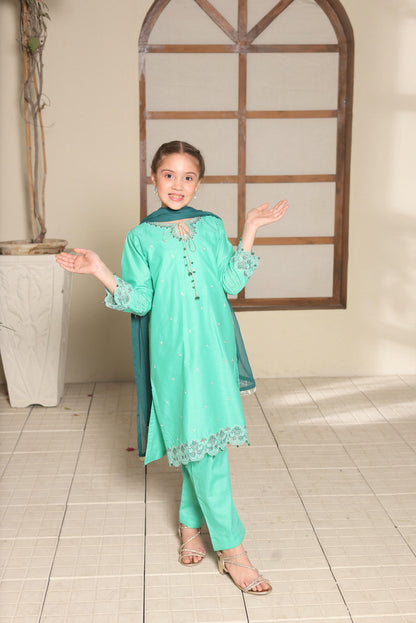 SHANZEY Nat Khat Guriya Embroidered 3piece Cotton suit