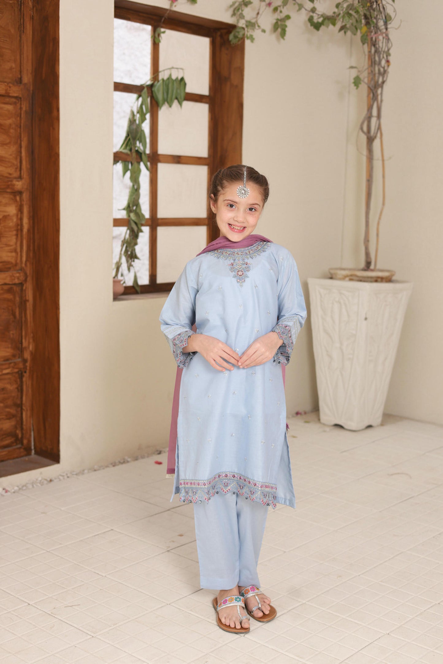 SHANZEY Nat Khat Guriya Embroidered 3piece Cotton suit