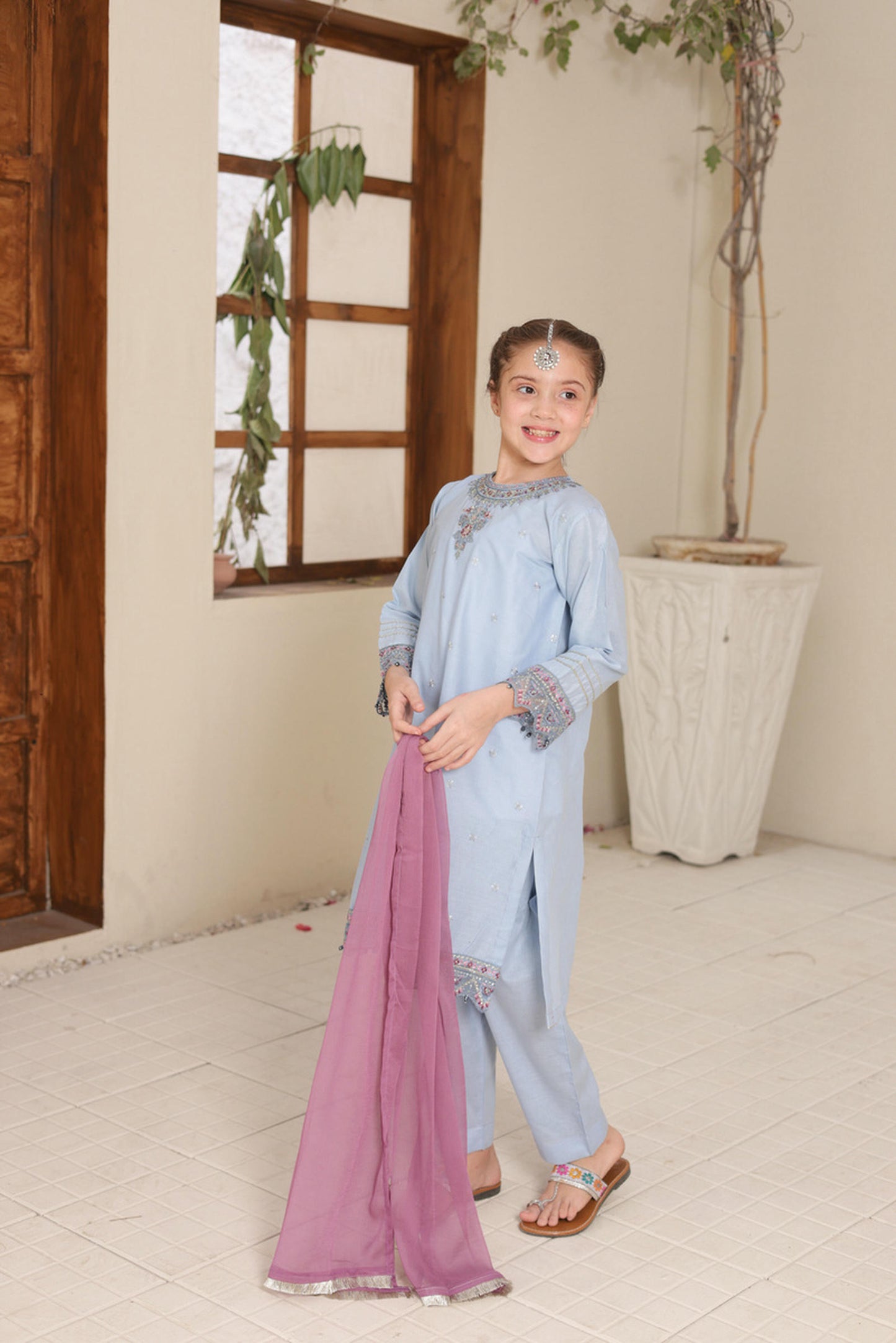 SHANZEY Nat Khat Guriya Embroidered 3piece Cotton suit