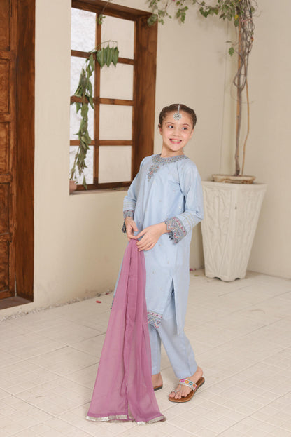 SHANZEY Nat Khat Guriya Embroidered 3piece Cotton suit