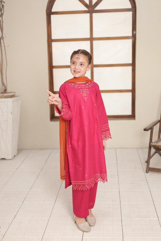 SHANZEY nat khat guriya Embroidered Embellished Cotton 3piece