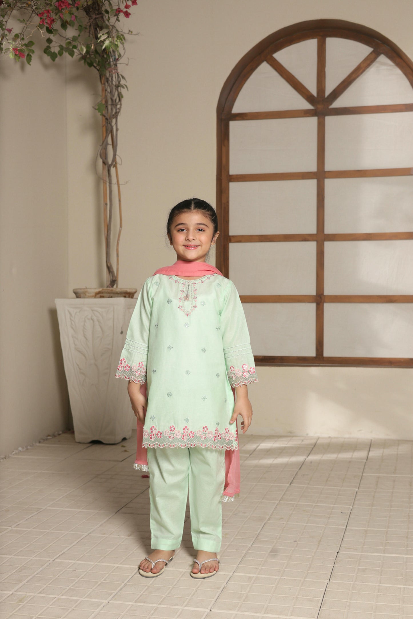 SHANZEY nat khat guriya Embroidered Embellished Cotton 3piece