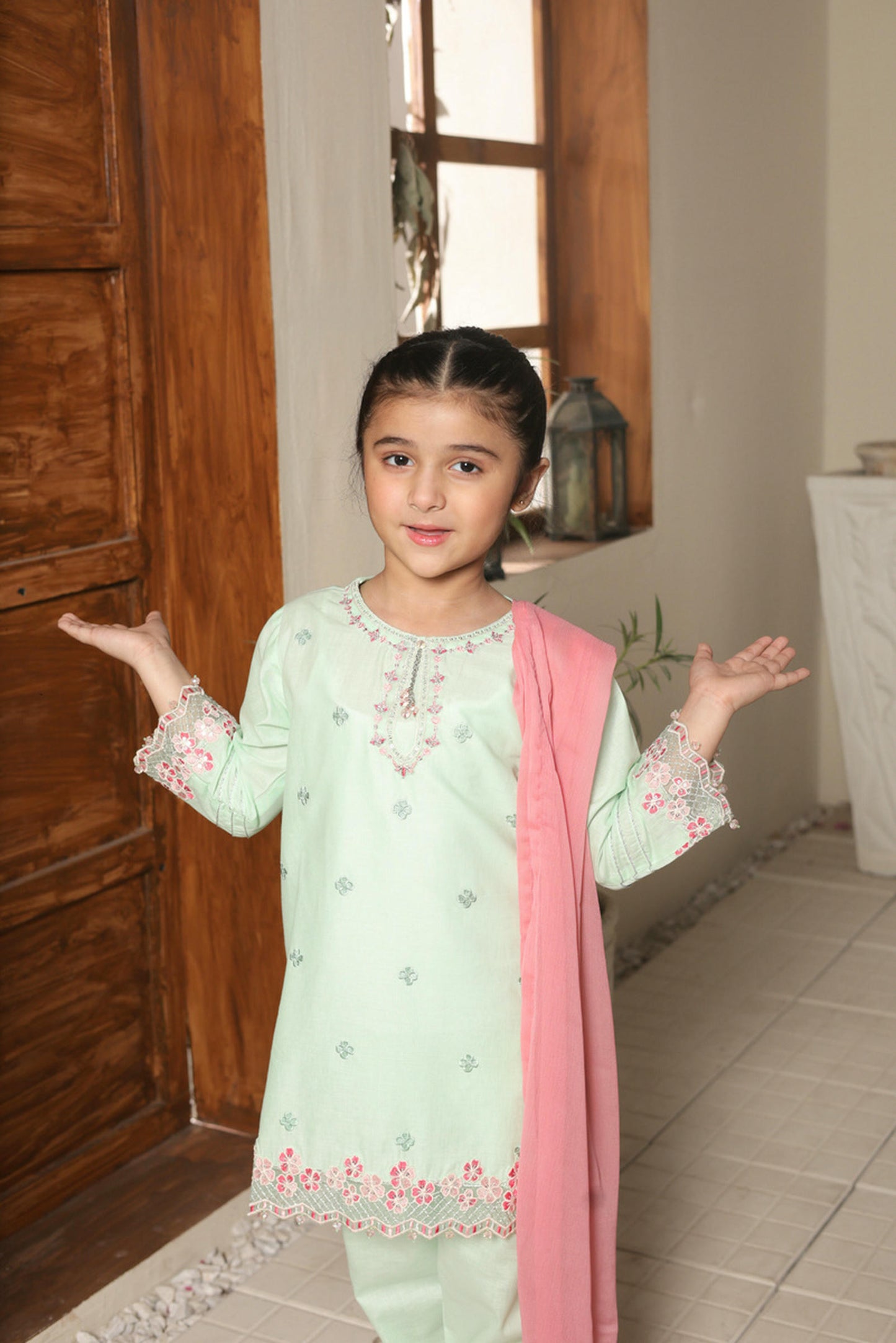 SHANZEY nat khat guriya Embroidered Embellished Cotton 3piece