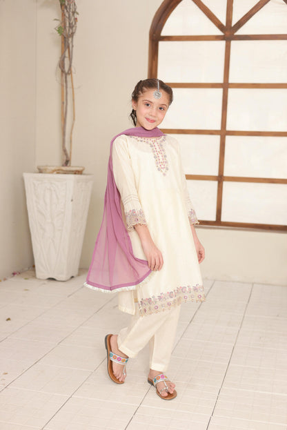 SHANZEY Nat Khat Guriya Embroidered 3piece Cotton suit