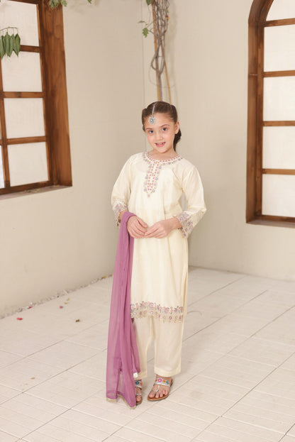 SHANZEY Nat Khat Guriya Embroidered 3piece Cotton suit
