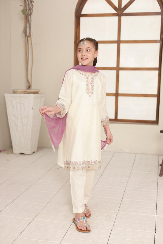 SHANZEY Nat Khat Guriya Embroidered 3piece Cotton suit