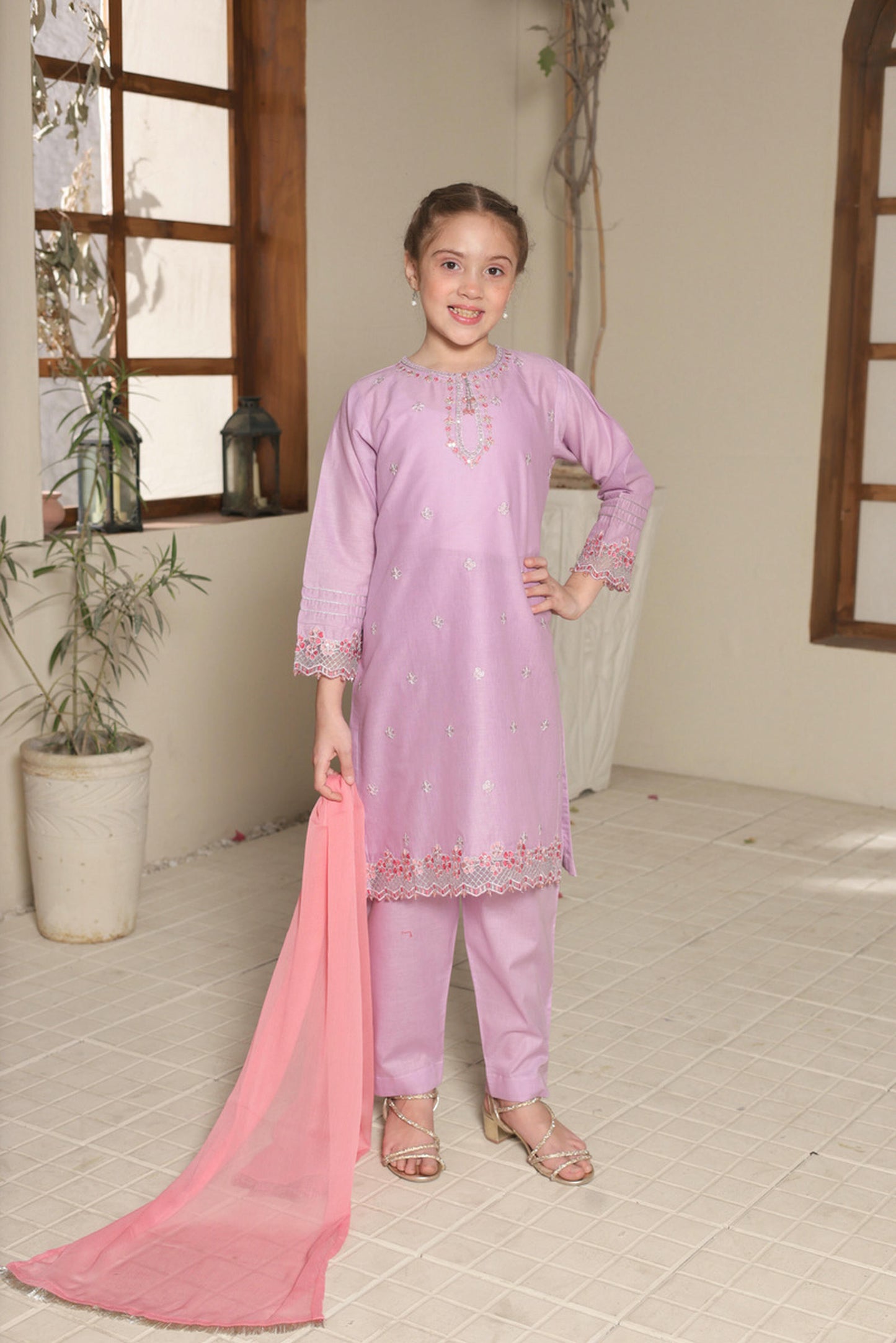 SHANZEY Nat Khat Guriya Embroidered 3piece Cotton suit
